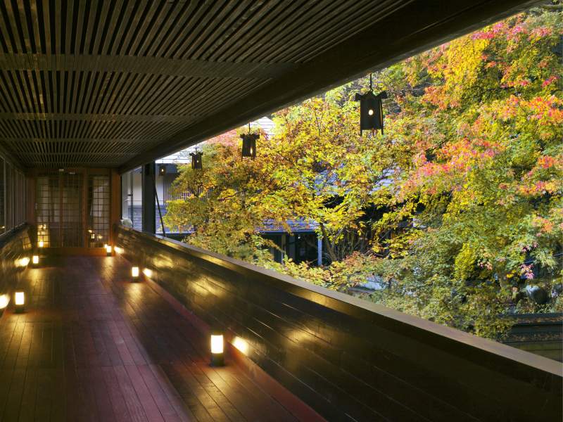 玄関棟　香風橋〜紅葉の見頃は、11月中旬〜12月上旬
