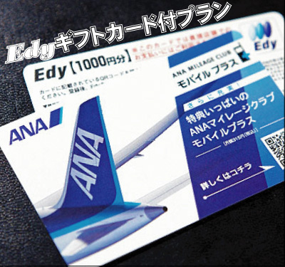 【Edyギフトカード1000円】付きでお得なプラン