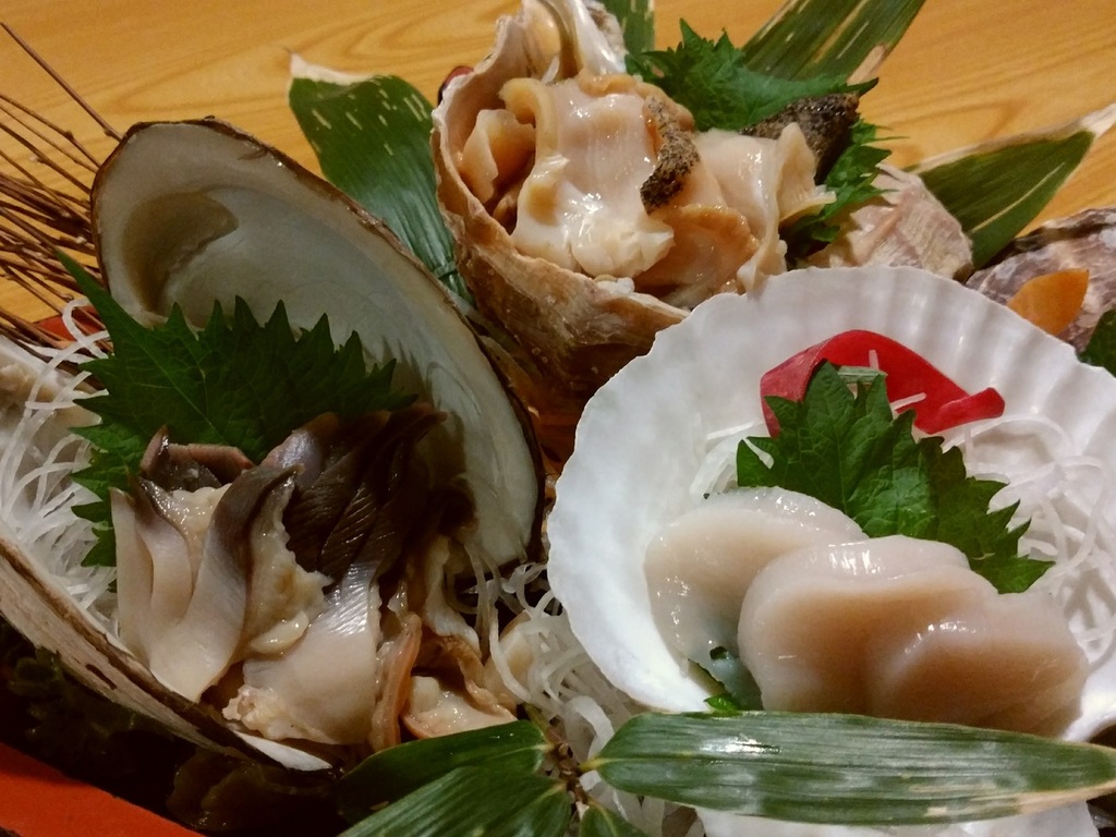 【夕食】増し料理　帆立貝・北寄貝・蝦夷つぶ貝♪　　※画像はイメージです