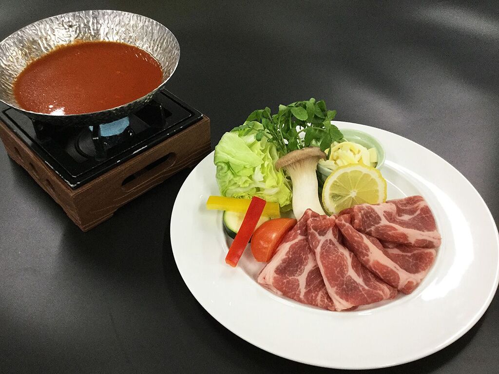 会席【梅松】県産豚と彩野菜の夏鍋
