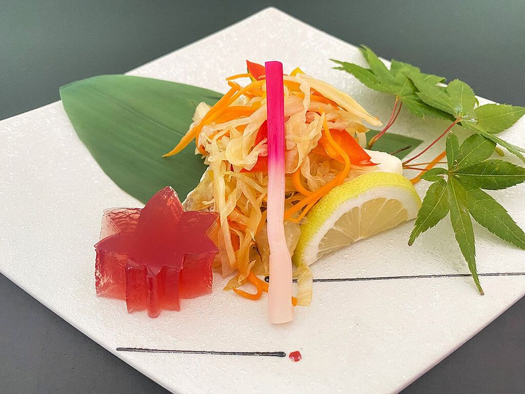 海鮮会席【桜】鯛と冬野菜の生唐墨焼