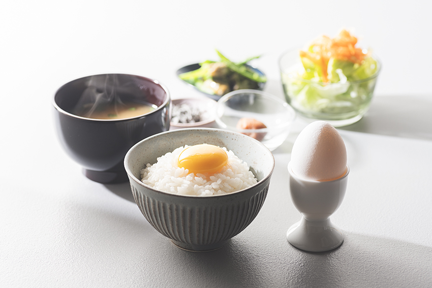 和食：千歳産たまごを使った卵かけご飯