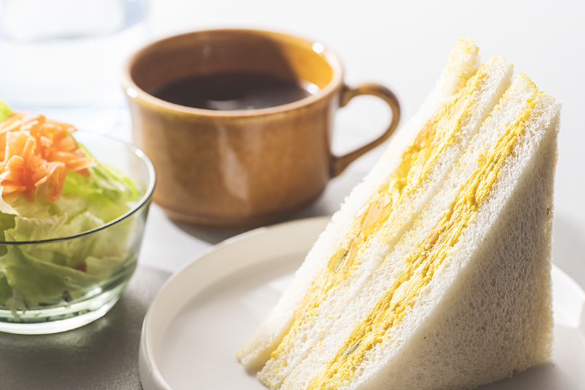 洋食：千歳産たまごを使ったサンドイッチのセット