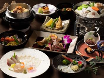 1番人気和会席！迷ったらコレ！ふく刺し付の和会席♪露天風呂は源泉かけ流し天然温泉♪