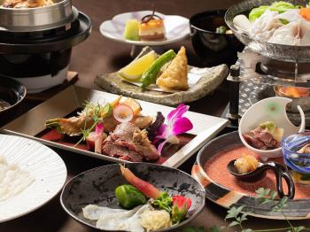 【秋の1番人気和会席】ふく刺し、海老芋饅頭牛すじと茸の餡、和風ローストビーフ、ふくちり、小ふく唐揚げなど♪和会席で堪能!