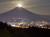 夕刻のレストランから眺める富士山と御殿場市街地