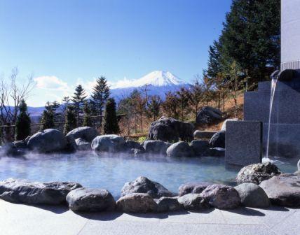 大浴場【満天星の湯】　男性露天風呂からの富士山